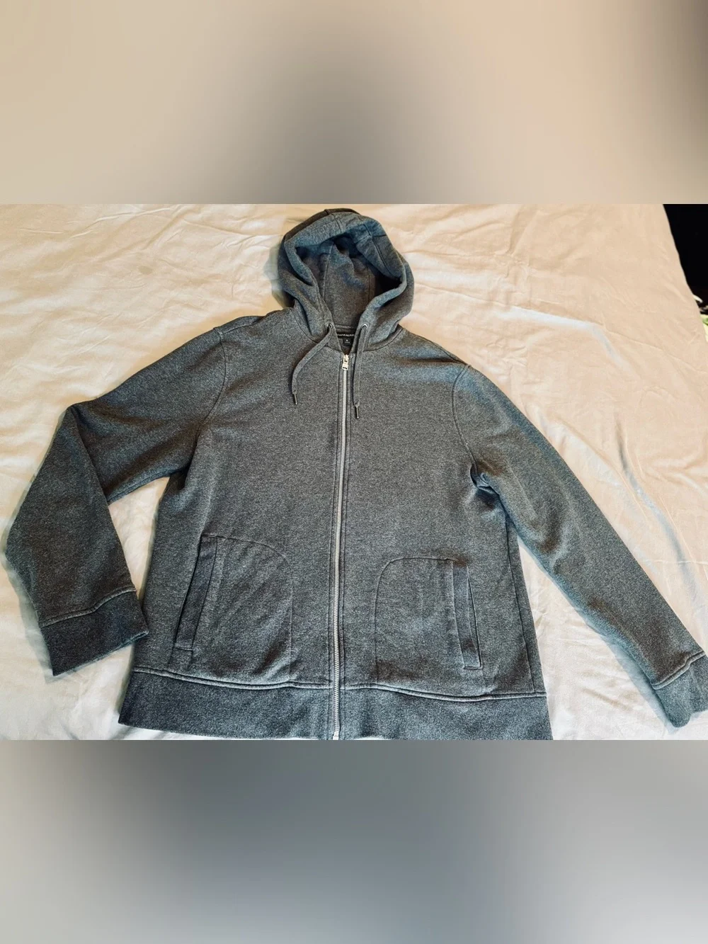 BANANA REPUBLIC Grey Zip Hoodie Sweatshirt w Pockets Jacket Full Zipper Sweater